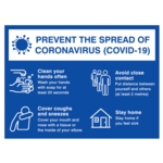 Covid Sign Preventing Spread A3 400micron PVC