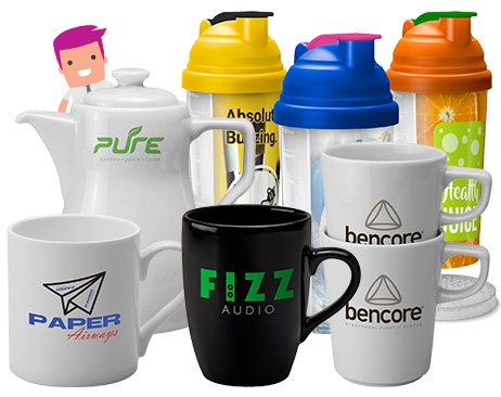 Mugs and other drinking vessels to promote your brand