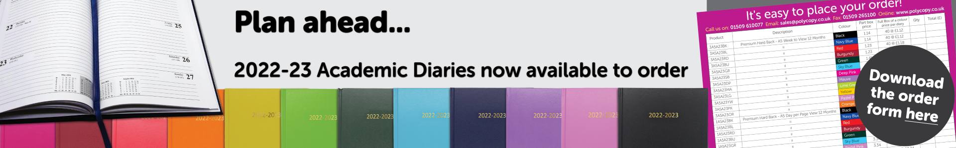 Academic Diaries 2022-23 now available to order
