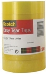 Scotch Easy Tear Tape, 25mmx66mtr SPLIT PACK