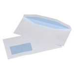 121x235mm White Window Gummed Envelopes