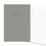 9x7" Exercise Books 8mm F/M 80Pg (229x178mm) Grey