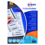 Avery Indexmaker Divider 10 Part A4 Unpunched 190gsm Card