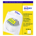 Avery CD/DVD Sleeves Window 126x126mm (Pack 100) SL1760-10