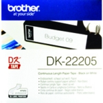 Brother DK22205 Black on White Continuous Label 62mm x 30.48m