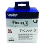 Brother DK22212 Black on White Continuous Label 62mm x 15.24m
