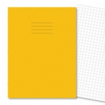 A4+ Exercise Books 10mm Sq 80pg Yellow