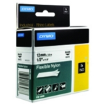 Dymo Rhino Nylon Tape 12mm Blk/Wht