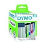 Dymo 99019 Lever Arch Label Label Black on White 59 x 190m