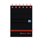 Black n Red Wire Elast Notebk A7 Pk5
