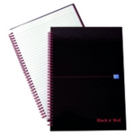 Black n Red Wire HB Notebook A4 Pk5