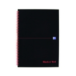Black n Red HB Wire Sq Notebk A4 Pk5
