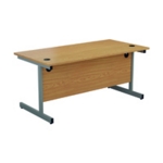 First Rect Desk 1600 Nova Oak/Slv