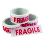 Vinyl Tape Fragile Whte/Red 50mmx66m