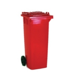 2 Wheel Refuse Container Red 80L