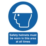 Signslab A4 Sfty Helmet M/B/Worn PVC