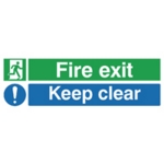 Fire Exit Keep Clr 15x45 PVC Ec08S/R