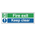 Fire Exit Keep Clear 15x45 S/A