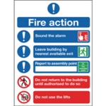 Safety Sign Fire Action Symbols A4