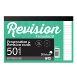 Silvine 50 Revision Card Wht Pk1000