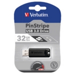 32Gb Black Pinstripe USB 3.0 Drive