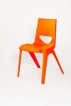 Chevron One Piece Classroom Chair 430mmH Mandarin Orange