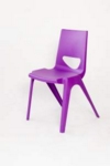 Chevron One Piece Classroom Chair 430mmH Velvet Purple
