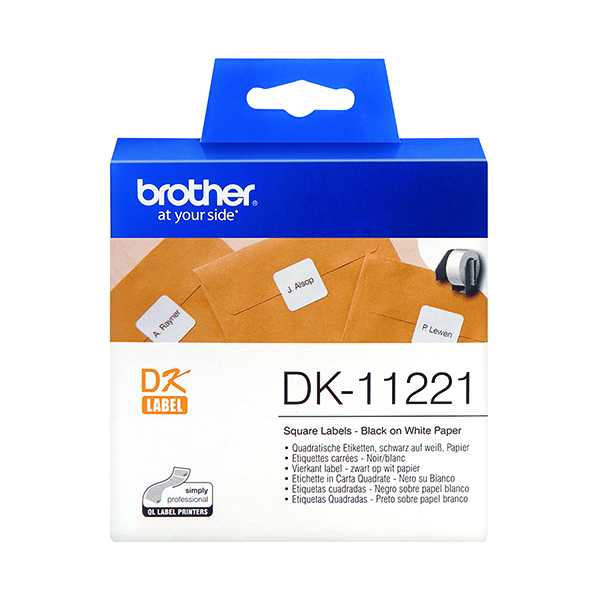 Brother DK11221 Label Roll Black on White 23 x 23mm p1000