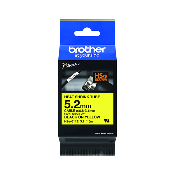 Brother HSe-611E 5.2mm Blk/Ylw Tube