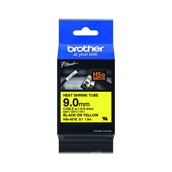Brother HSe-621E 9.0mm Blk/Ylw Tube