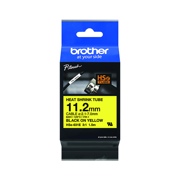 Brother HSe-631E 11.2mm Blk/Ylw Tube