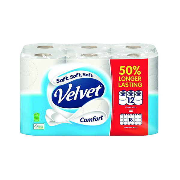 Velvet Comfort Toilet Roll Long Pk12