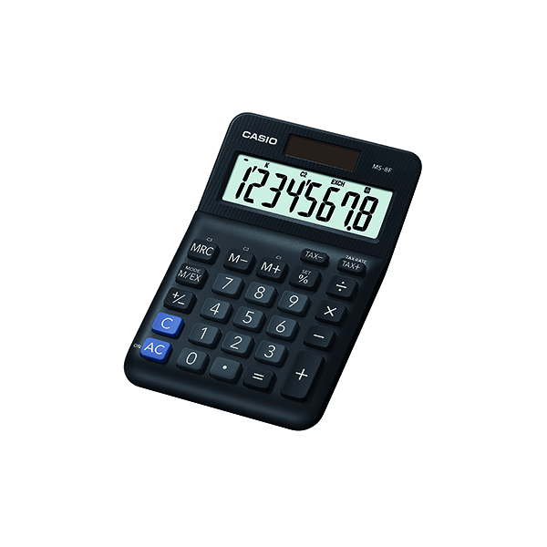 Casio MS-8F 8 Digit Tax Calc Black