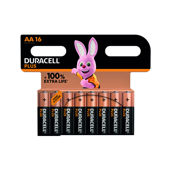 Duracell Plus AA Battery 100% Pk16