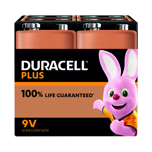 Duracell Plus 9V Battery Pk4