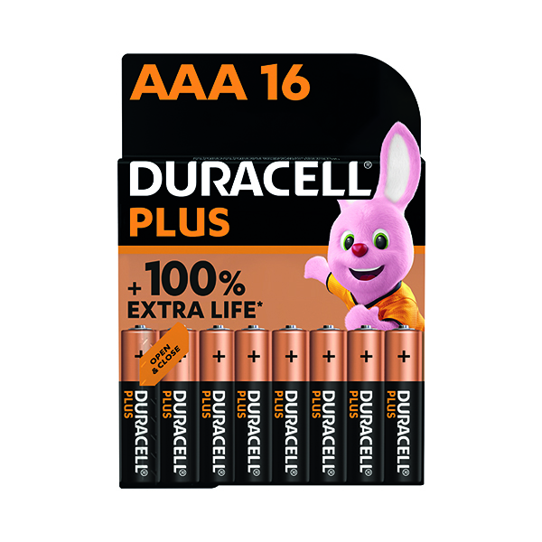 Duracell Plus AAA Battery 100% Pk16