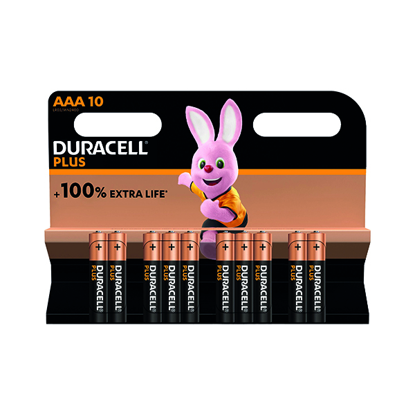 Duracell Plus AAA Battery 100% Pk10