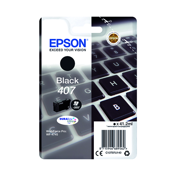 Epson 407 Ink Cart DURABrite Black