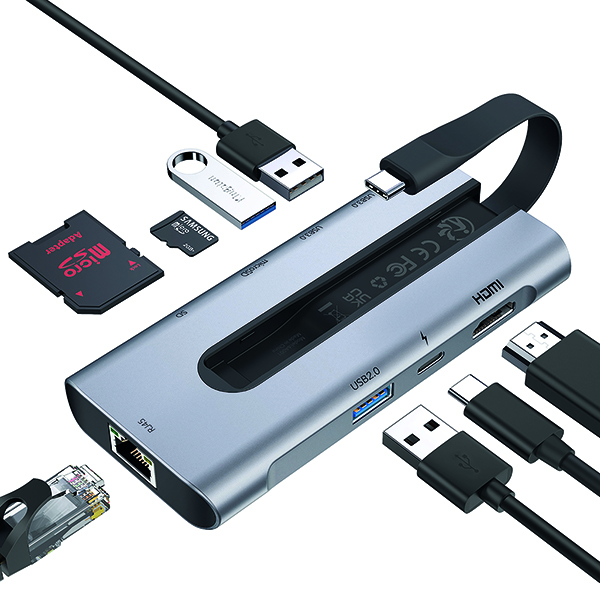 ESR 8-in-1 Portable USB-C Hub Grey