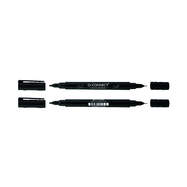 Q-Connect Dual Tip Markers Blk PK10