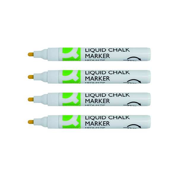 Q-Connect Chalk Markers Med Wht Pk4