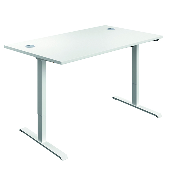 Jemini Sit/Stand Desk 1400x800mm Wht