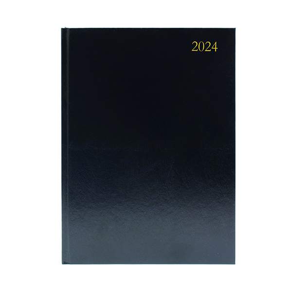 Desk Diary 2DPP A4 Black 2024
