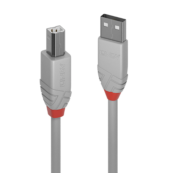 Lindy USB 2.0 A to B Cable 3m Gry