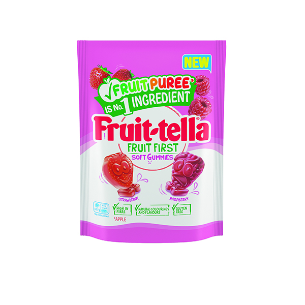 Fruit-tella Gummies Rasp/Strawb Pk12