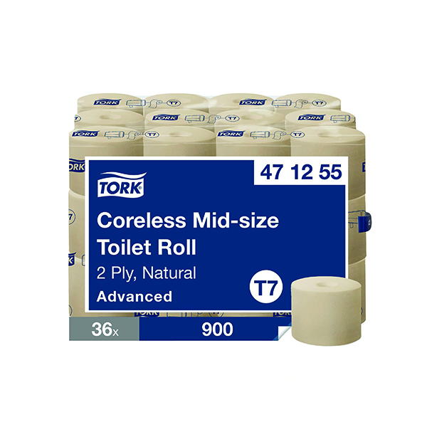 Tork Coreless 2ply Tlt Roll Nat Pk36