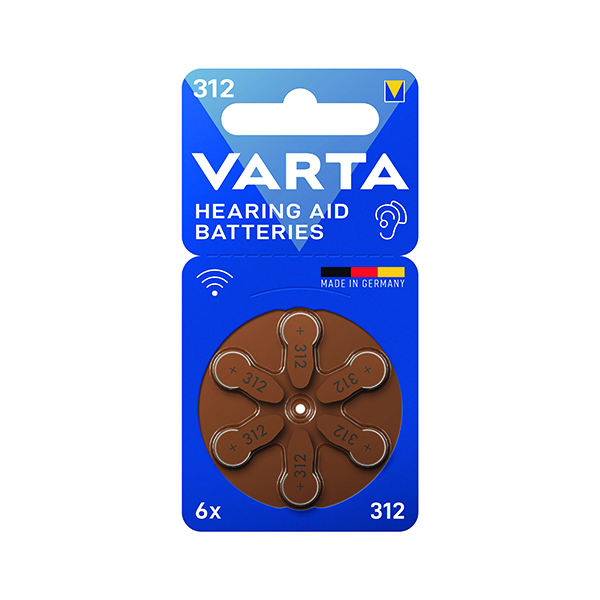 Varta Hearing Aid Batteries 312 Pk6