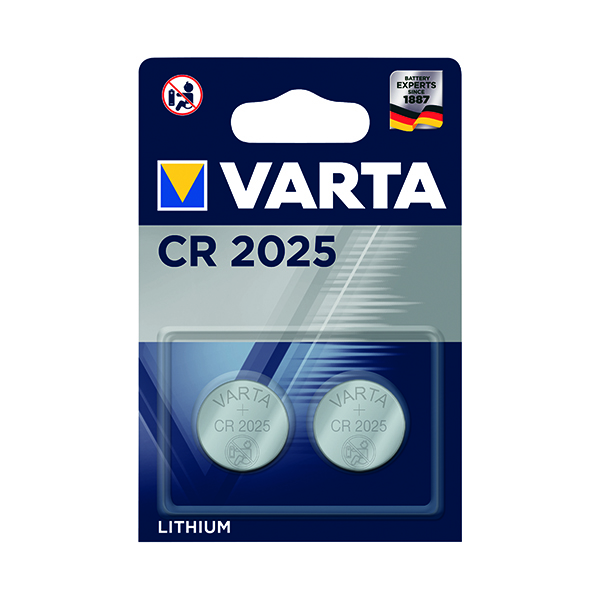 Varta CR2025 Coin Cell Battery Pk2